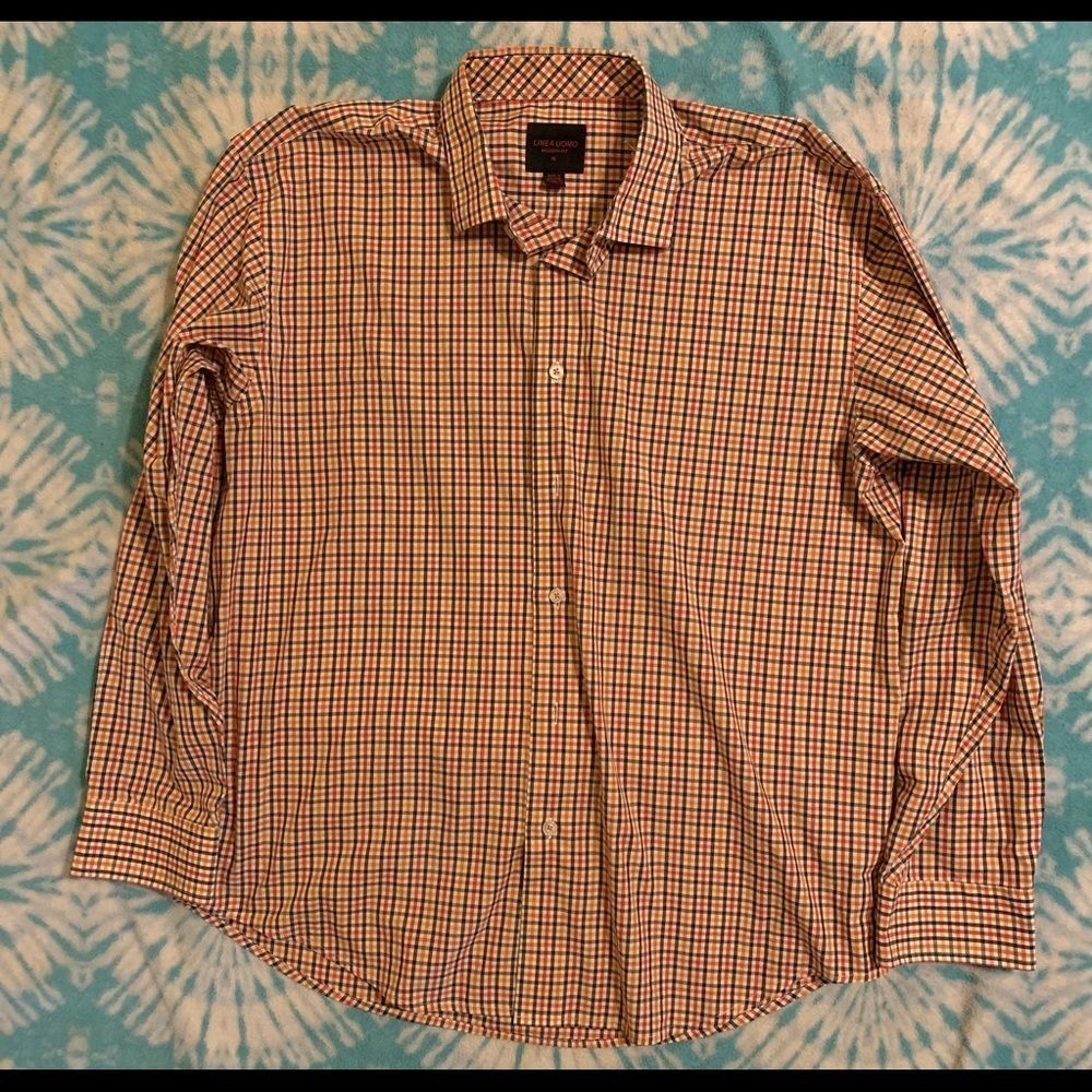 Linea Uomo plaid dress shirt XL